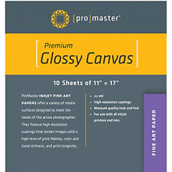 PRO INKJET PAPER (11X17, 10 SHEETS) - GLOSSY CANVAS (5348)