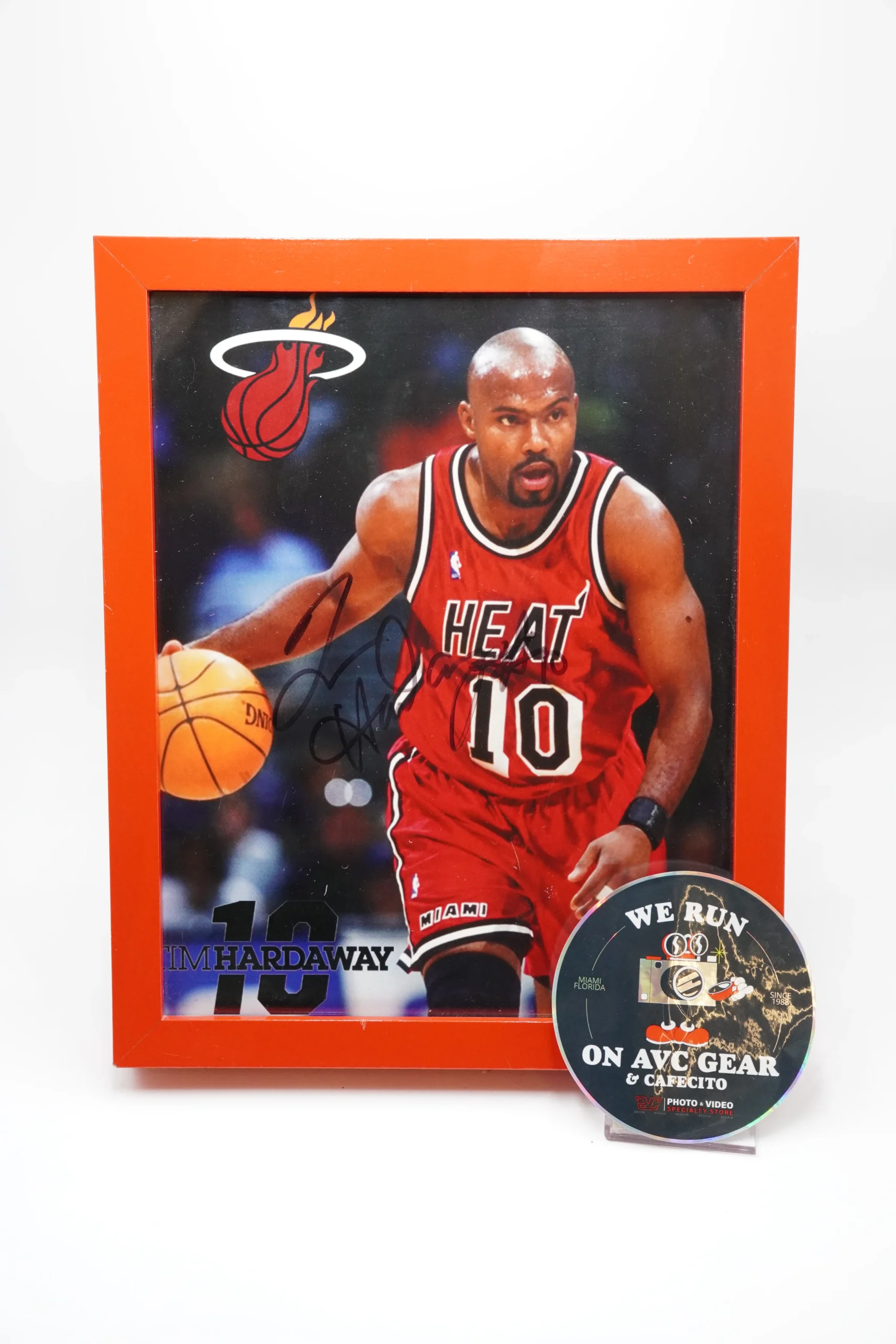 Tim Hardaway Signed Photo In 8x10 Red Frame - Miami Heat (Collector's Item)