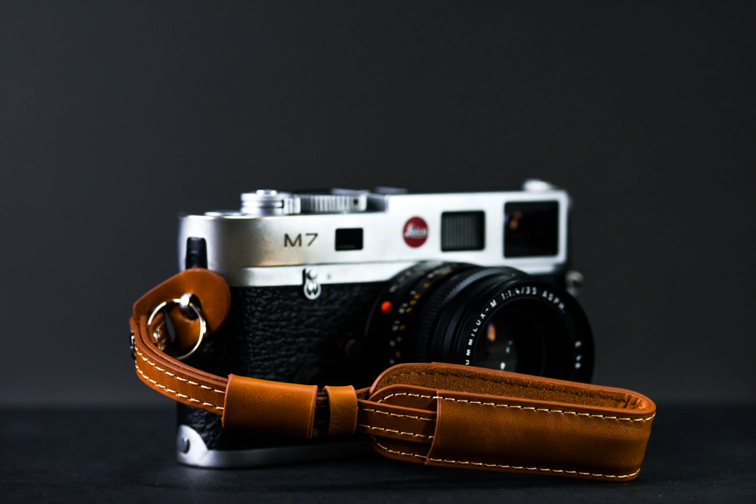 Vegan Brown Leather Camera Wrist Strap