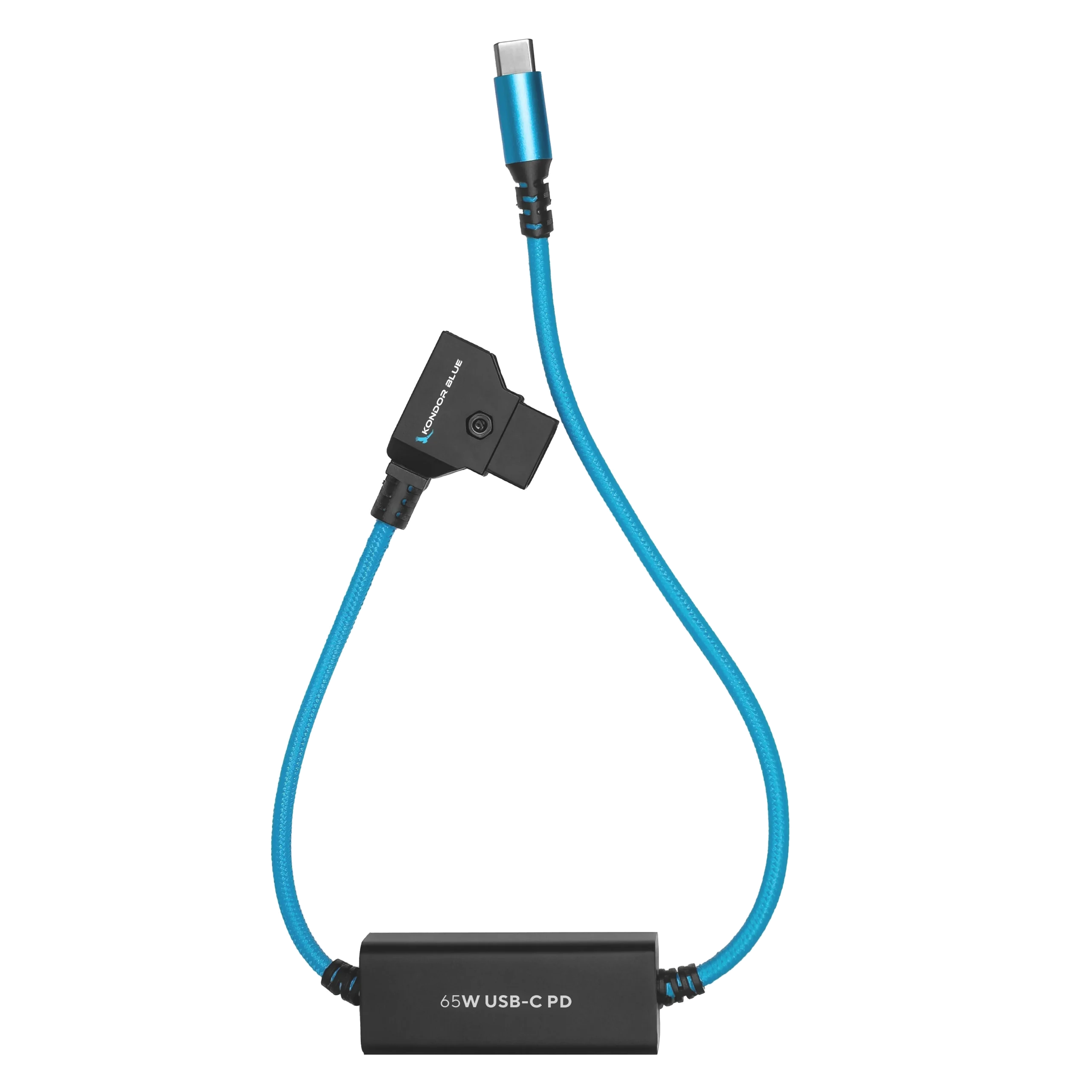 Kondor Blue16" D-Tap to USB C Power Delivery Cable for Mirrorless Cameras & Laptops