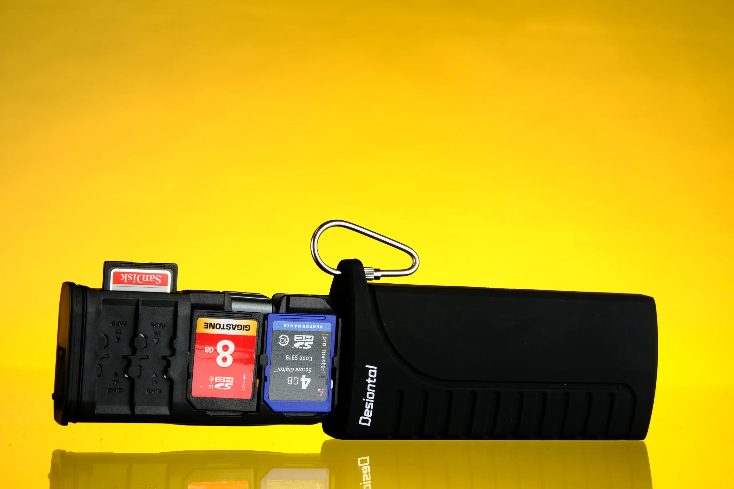 Coastal 12 SD Card Holder with Built in USB C SD & MicroSD Reader